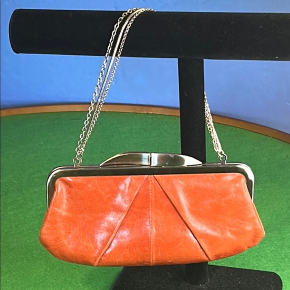 HOBO Handbags - HOBO HAYLEY LEATHER CLUTCH COLOR ROSEWOOD WALLET,  CHAIN HANDLES